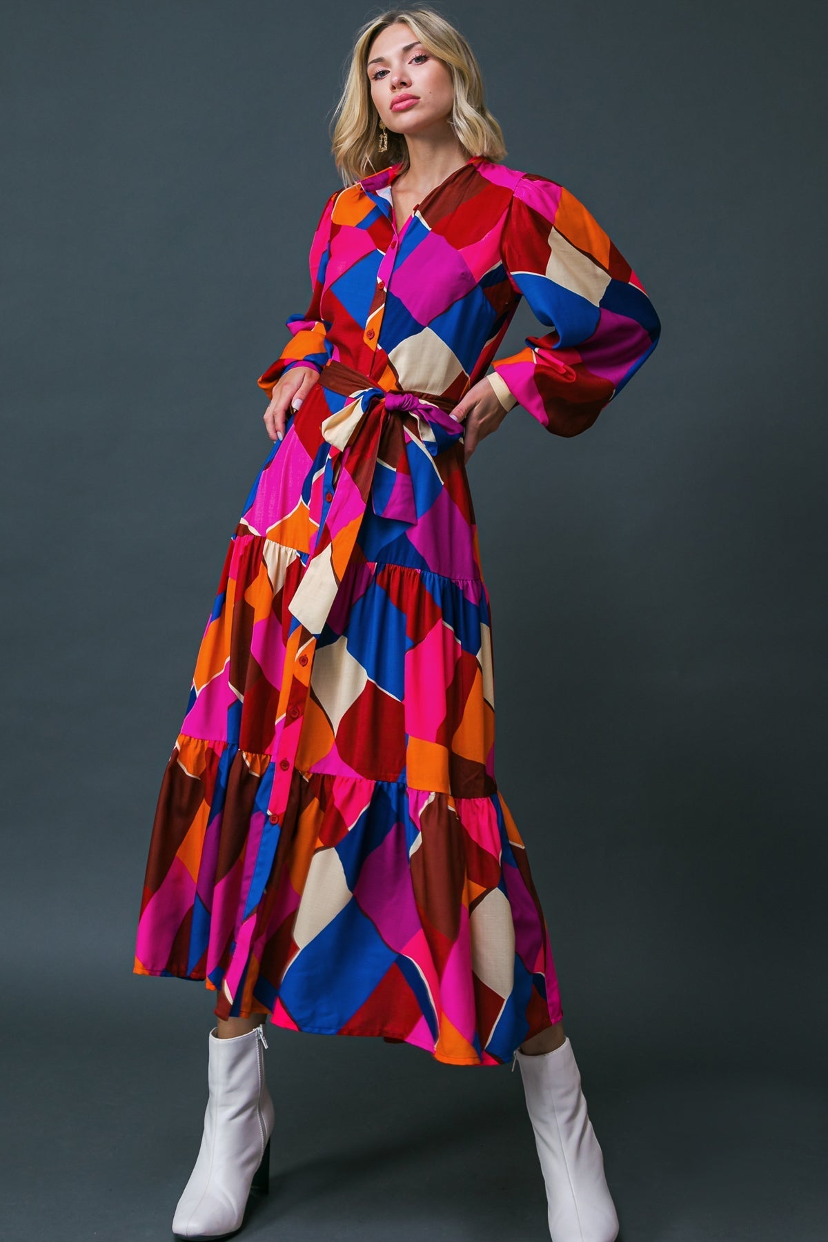 WISE WOMAN WOVEN MIDI DRESS Flying Tomato